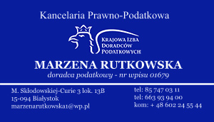 Marzena Rutkowska - doradca podatkowy