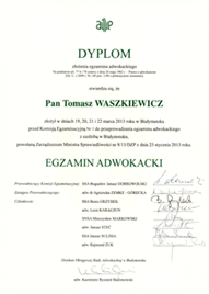 Dyplom egzamin adwokacki